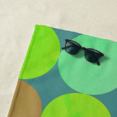 Lime Groen Blauwgroen Turquoise & Roest Circles Mo Strandlaken (In situ)