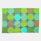 Lime Groen Blauwgroen Turquoise & Roest Circles Mo Theedoek (Horizontaal)