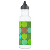 Lime Groen Blauwgroen Turquoise & Roest Circles Mo Waterfles (Rechts)