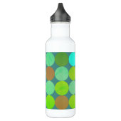 Lime Groen Blauwgroen Turquoise & Roest Circles Mo Waterfles (Links)