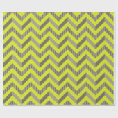 Lime groen & bruin gestreepte Chevron patroon Cadeaupapier (Vlak)