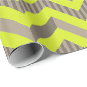 Lime groen & bruin gestreepte Chevron patroon Cadeaupapier (Rol Hoek)