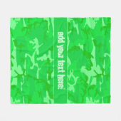 Lime groen camouflagepatroon fleece deken (Voorkant (Horizontaal))