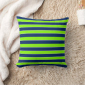 Lime Groen Donkerblauw Naam Strepen Kussen (Deken)