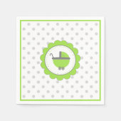 Lime Groen en Grijs Baby shower Servetten (Voorkant)