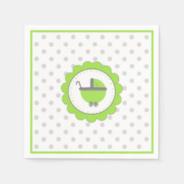 Lime Groen en Grijs Baby shower Servetten