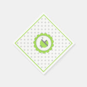 Lime Groen en Grijs Baby shower Servetten (Hoek)