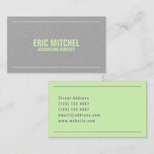 Lime groen en grijs cover duo Toon Visitekaartje (Voorkant / Achterkant)