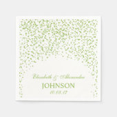Lime groen en wit bruiloft Confetti Patroon Servetten (Voorkant)