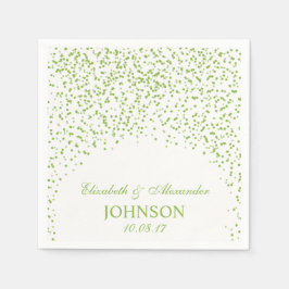 Lime groen en wit bruiloft Confetti Patroon Servetten
