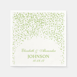 Lime groen en wit bruiloft Confetti Patroon Servetten