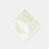 Lime groen en wit bruiloft Confetti Patroon Servetten (Hoek)