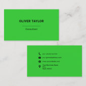 Lime groen en zwart minimalistische aangepaste naa visitekaartje (Voorkant / Achterkant)