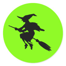 Lime Groen en Zwart Vliegende Heks Halloween