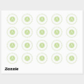 Lime groen-gepersonaliseerde envelop afdichtingen ronde sticker (Vel)