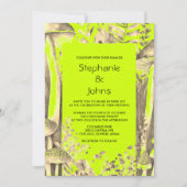 Lime Groen Goud Bruin Paddenstoelen Woodland Bruil Kaart (Voorkant)