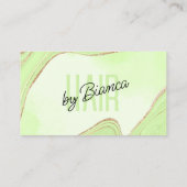Lime Groen Goud Glitter Agaat Haar Stylist Salon Visitekaartje (Achterkant)