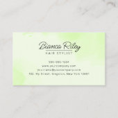 Lime Groen Goud Glitter Agaat Haar Stylist Salon Visitekaartje (Voorkant)