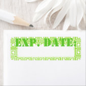 Lime Groen Grieks Plaid Vervaldatum Etiketten (Insitu)