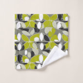 Lime Groen Grijs midden-eeuw Modern Print Bad Handdoek (Wasdoekje)