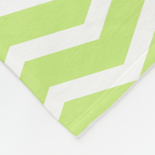 Lime Groen Grijs Monogram Naam Keepsake Chevron Fleece Deken (Hoek)