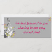 Lime Groen/Hot Pi Boarding Pass Bruiloft uitnodigi Kaart (Achterkant)