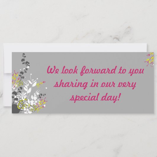 Lime Groen/Hot Pi Boarding Pass Bruiloft uitnodigi Kaart (Achterkant)