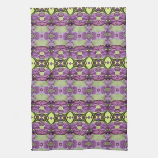 Lime groen met paars theedoek (Verticaal)