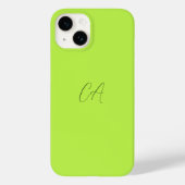 Lime Groen Modern Monogram Case-Mate iPhone Case (Achterkant)