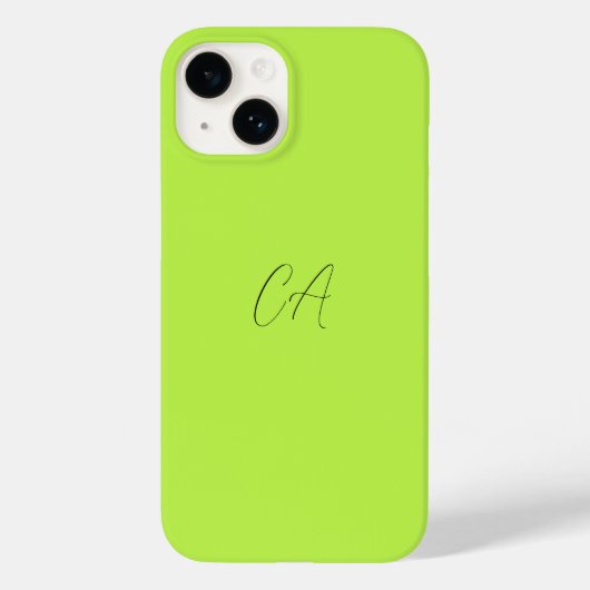Lime Groen Modern Monogram Case-Mate iPhone Case (Achterkant)