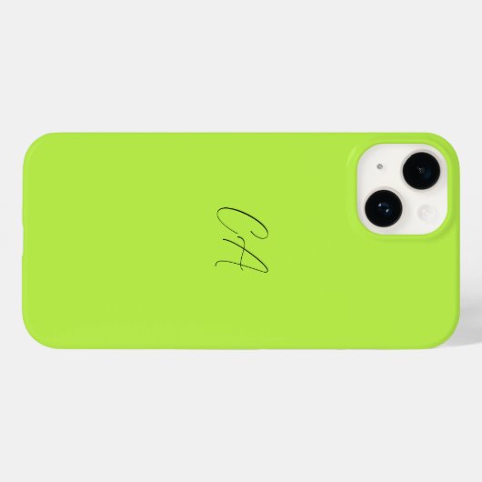Lime Groen Modern Monogram Case-Mate iPhone Case (Achterkant (horizontaal))