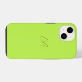 Lime Groen Modern Monogram iPhone Hoesje (Achterkant horizontaal)