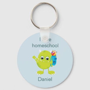 Lime Groen Monster Homeschool Sleutelhanger