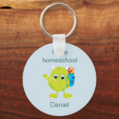 Lime Groen Monster Homeschool Sleutelhanger (Voorkant)