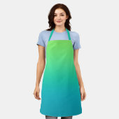 Lime Groen naar Blauw Schort van de Gradiënt (Gedragen)