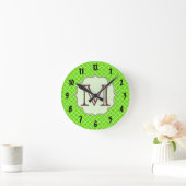 Lime Groen Quarterfoil Latti Monogram Wandklok (Huis)