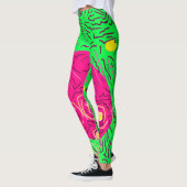 Lime groen roze en geel ontwerp leggings (Links)
