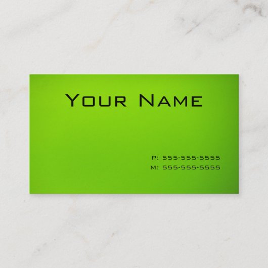 Lime groen visitekaartje (Voorkant)