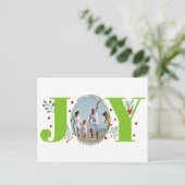Lime groen Vreugde, bessen Kerstmis vakantie foto Briefkaart (Staand voorkant)