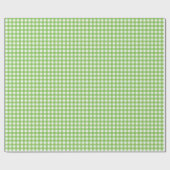 Lime groen | Wappapier van witte gingham Cadeaupapier (Vlak)