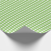 Lime groen | Wappapier van witte gingham Cadeaupapier (Hoek)