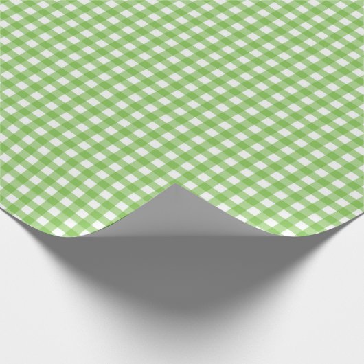 Lime groen | Wappapier van witte gingham Cadeaupapier (Hoek)