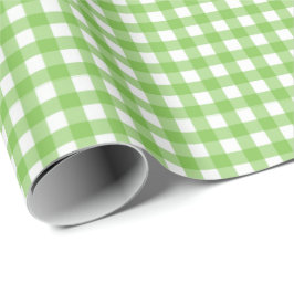 Lime groen | Wappapier van witte gingham Cadeaupapier