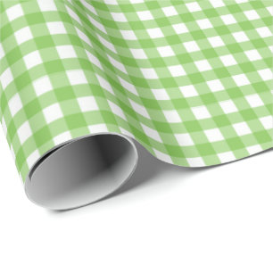 Lime groen   Wappapier van witte gingham Cadeaupapier
