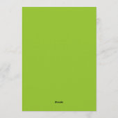 Lime Groen Weelderige Bloeiende Bruiloft Kaart (Achterkant)