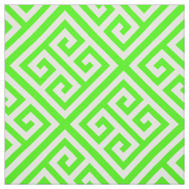 Lime Groen Wit Med Griekse Sleutel Diag T Patroon  Stof