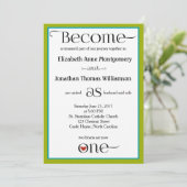 Lime Groen & Wit Polka Dot Bruiloft Uitnodigingen (Staand voorkant)