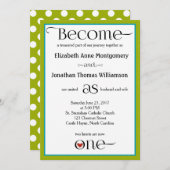 Lime Groen & Wit Polka Dot Bruiloft Uitnodigingen (Voorkant / Achterkant)