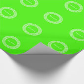 Lime Groen WT Grieks Sleutel RND Lijst Initiaal Mo Cadeaupapier (Hoek)