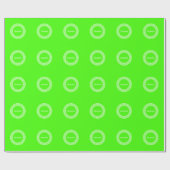 Lime Groen WT Grieks Sleutel RND Lijst Initiaal Mo Cadeaupapier (Vlak)